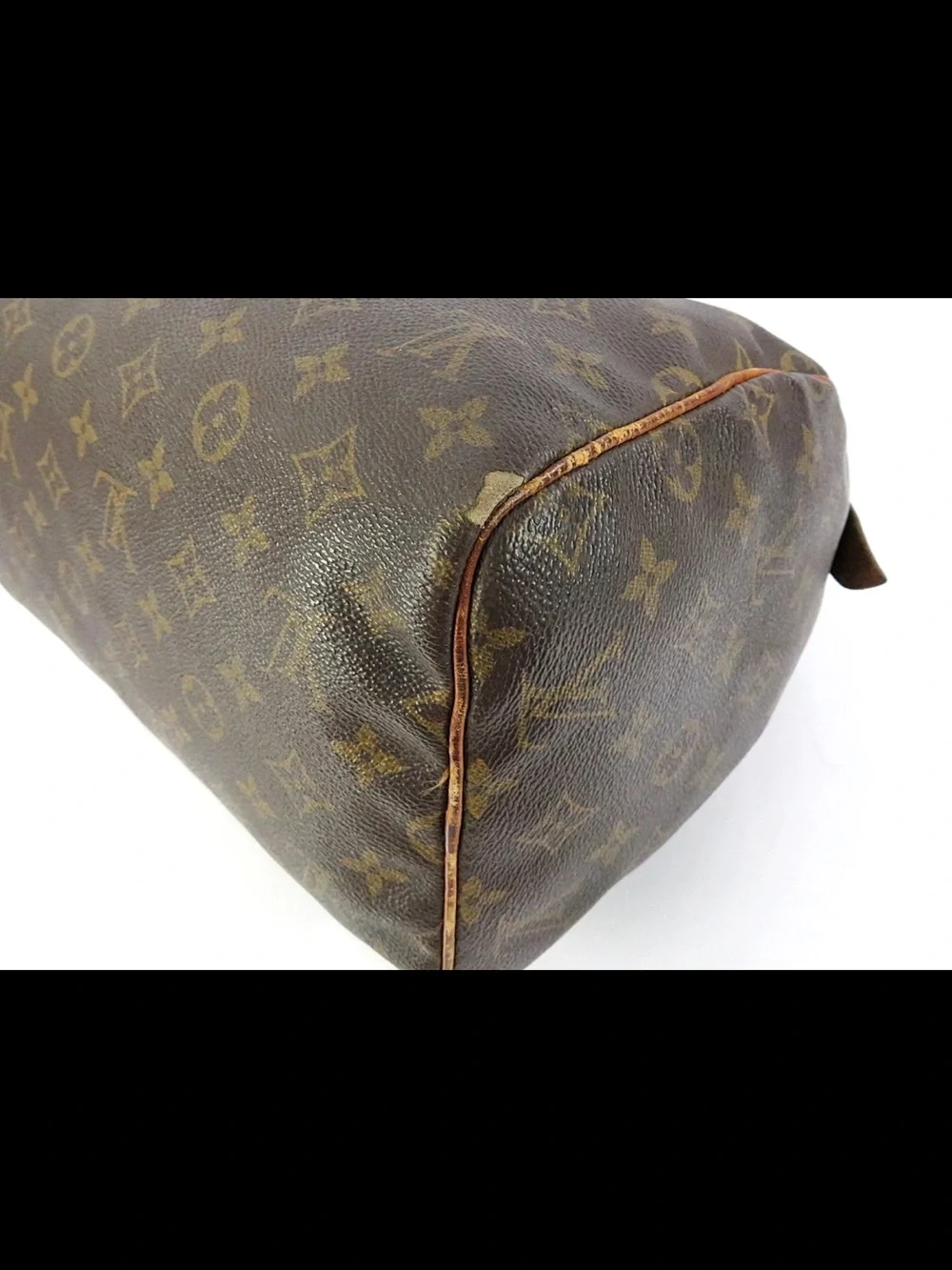 Louis Vuitton Brown Monogram Canvas Satchel with Tan Trim